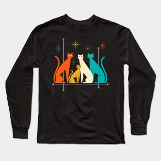 Retro Mid-Century Modern Look Cats 50s 60s Style Long Sleeve T-Shirt